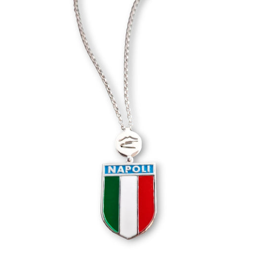 Collana ciondolo Scudetto Napoli Vesuvio
