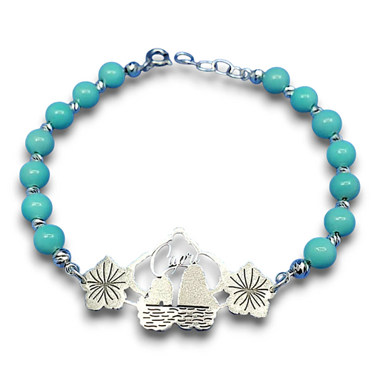 Bracciale Azzurro Capri Argento Pietre Dure Turchesi