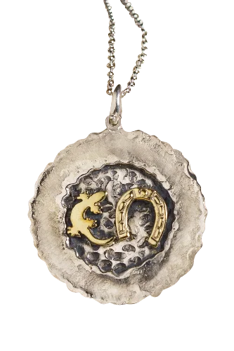 Collana Portafortuna Geko e Ferro di Cavallo
