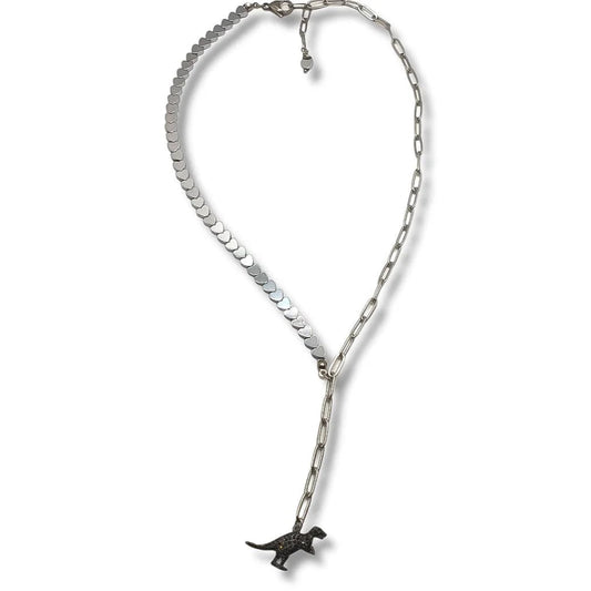 Collana Acciaio Catena Charms Dinosauro