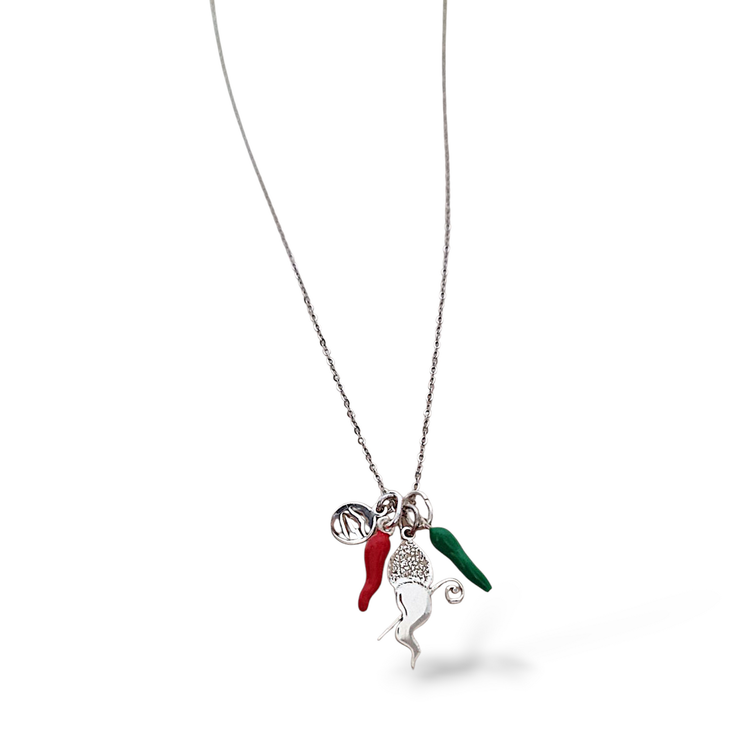 Collana corni portafortuna argento  " Curneciell" Napoli