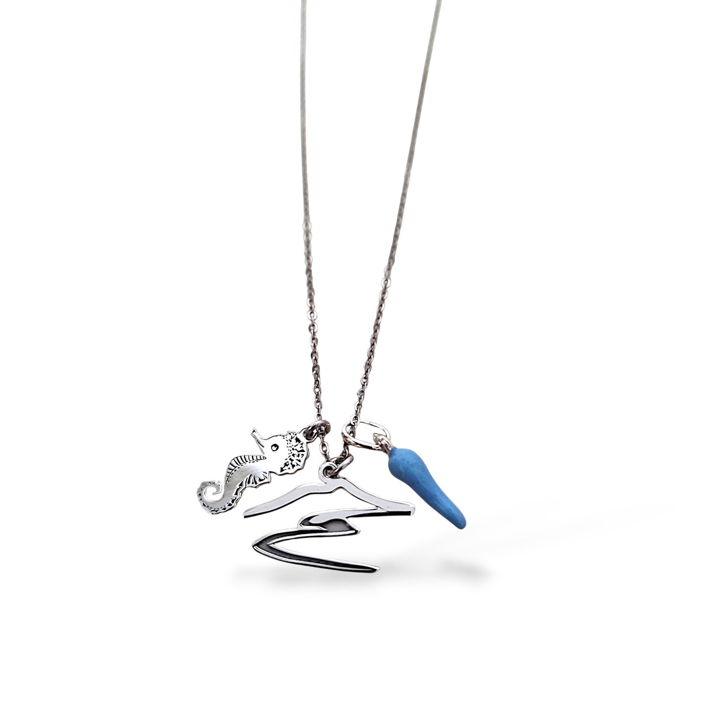 Collana Portafortuna Vesuvio Cavalluccio Marino e corno