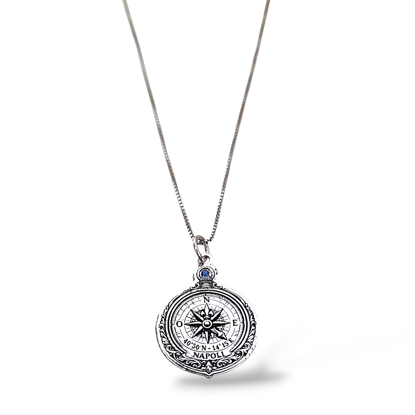 Collana unisex Bussola Napoli argento