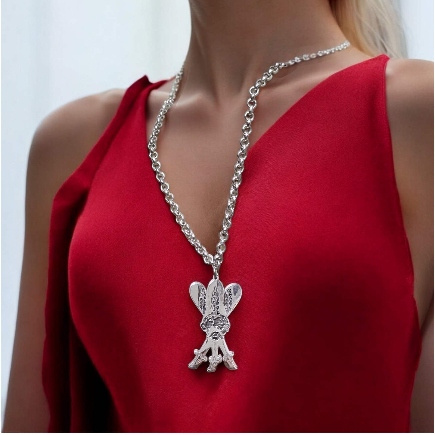 Collana Portafortuna argento 3 di bastoni