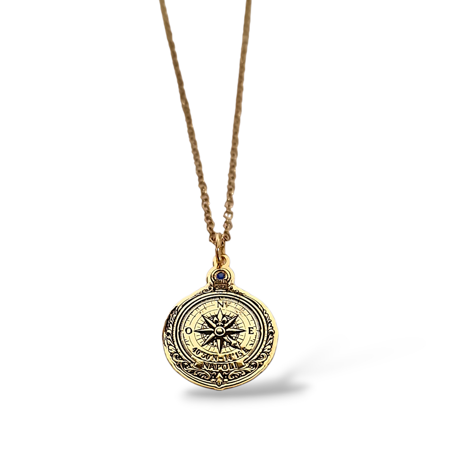 Collana unisex Bussola Napoli argento
