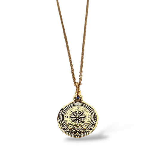 Collana unisex Bussola Napoli argento