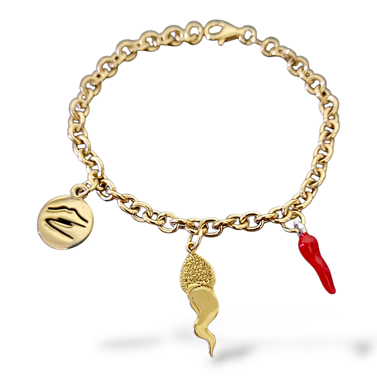 Bracciale charms Vesuvio e corno San Gennaro