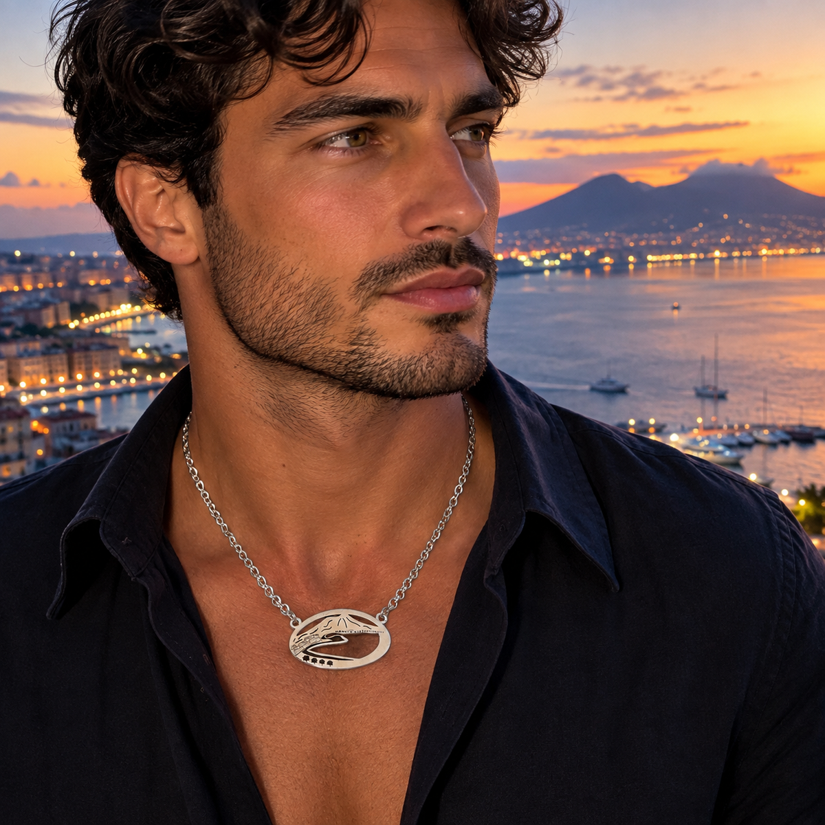Collana Vesuvio unisex argento
