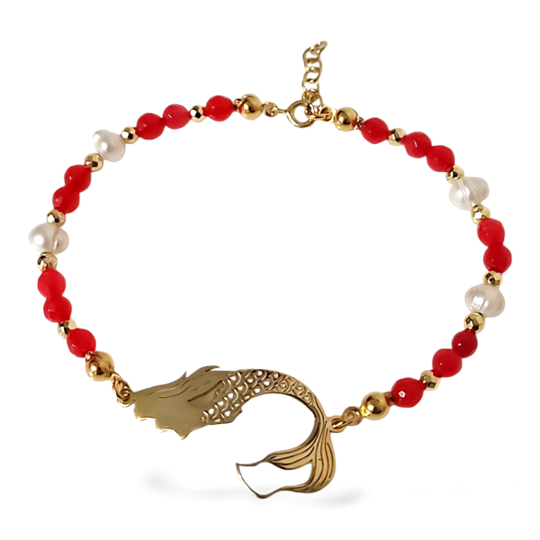 Bracciale Sirena Partenope argento con pietre e perle - immagine 2